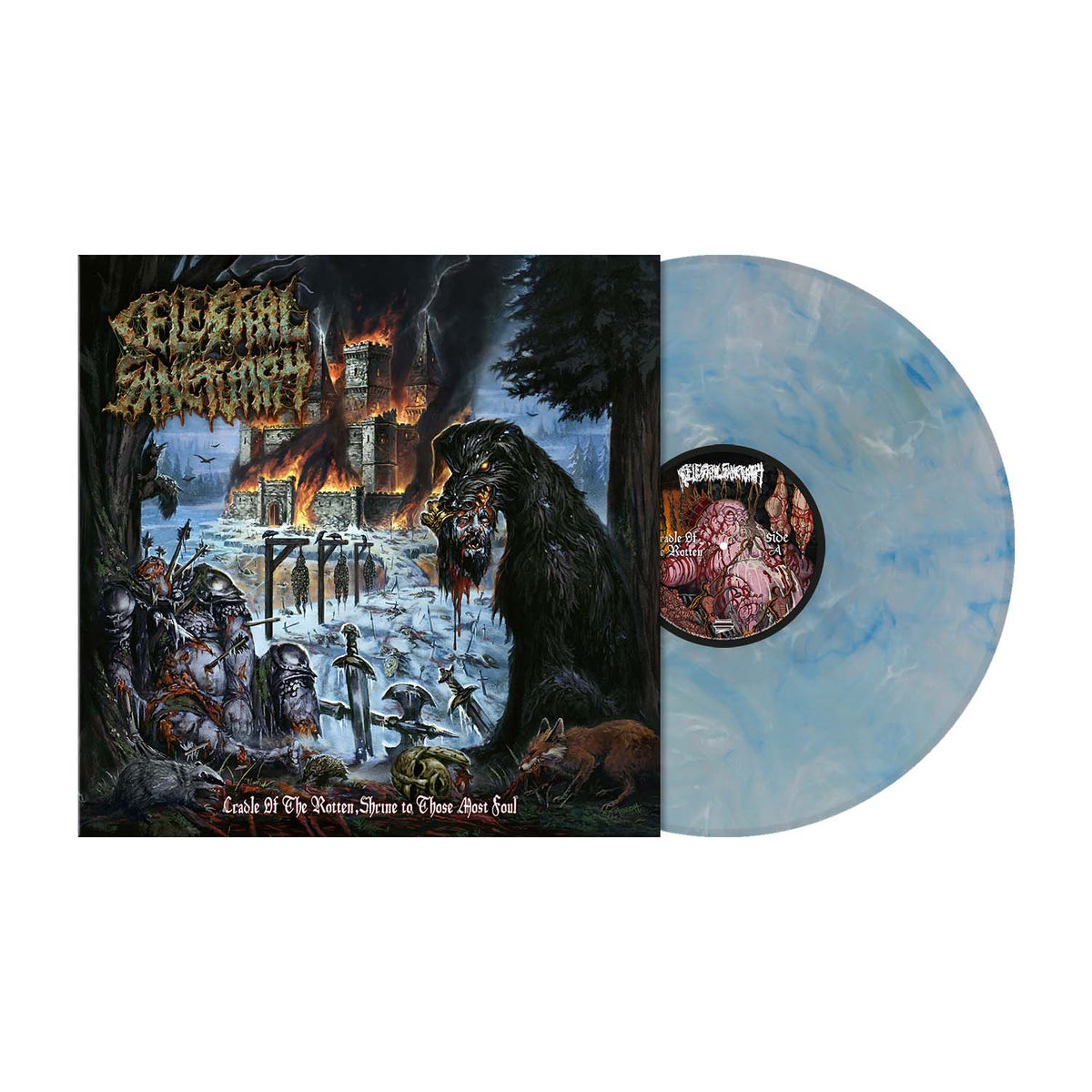 CELESTIAL SANCTUARY - Cradle Of The Rotten, Shrine To Those Most Foul LP (BLUE/WHITE) (Preorder) (Copy)