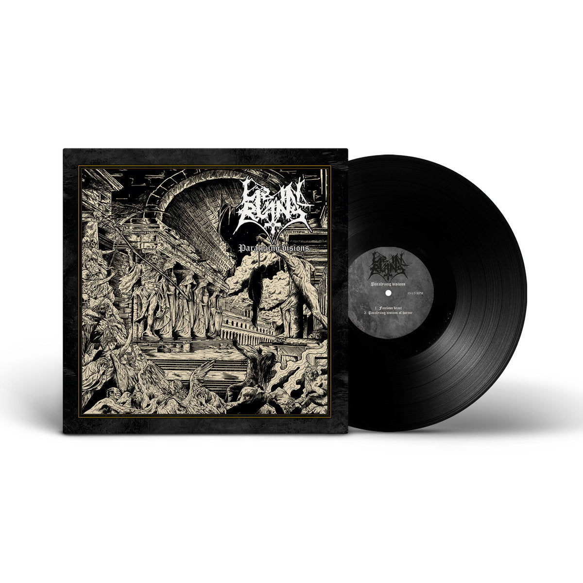 LIE IN RUINS / STRYCHNOS - Paralyzing Visions / Theodicy of the Seven Mile Scythe LP (Preorder)