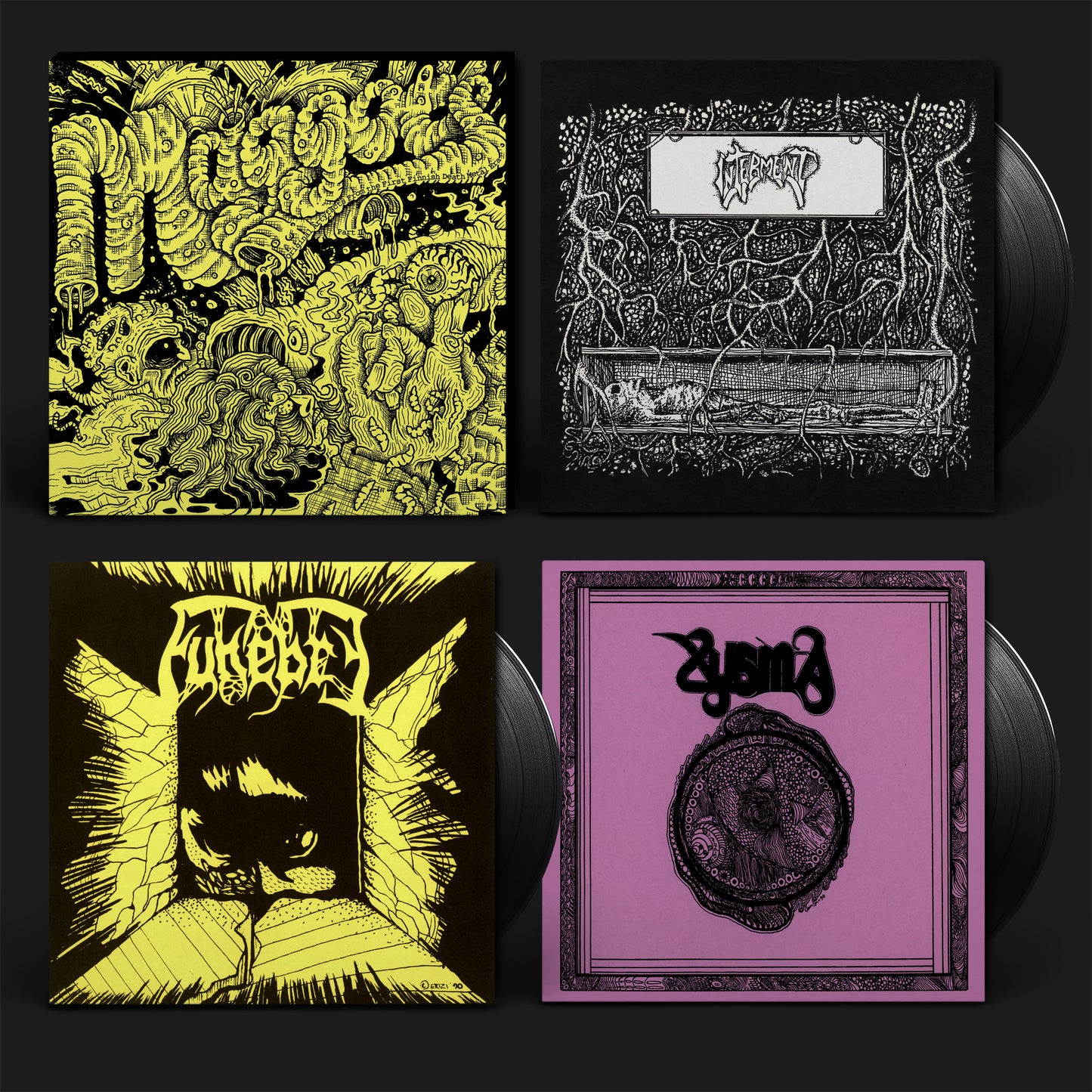 XYSMA / FUNEBRE / INTERMENT - Maggots: Original Artyfacts From the First Finnish Death Metal Era Part II 3x7"EP BOX (Preorder)