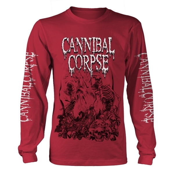 CANNIBAL CORPSE - Pile Of Skulls RED LONGSLEEVE*