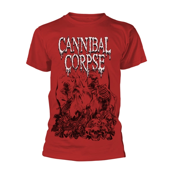 CANNIBAL CORPSE - Pile Of Skulls RED T-SHIRT*