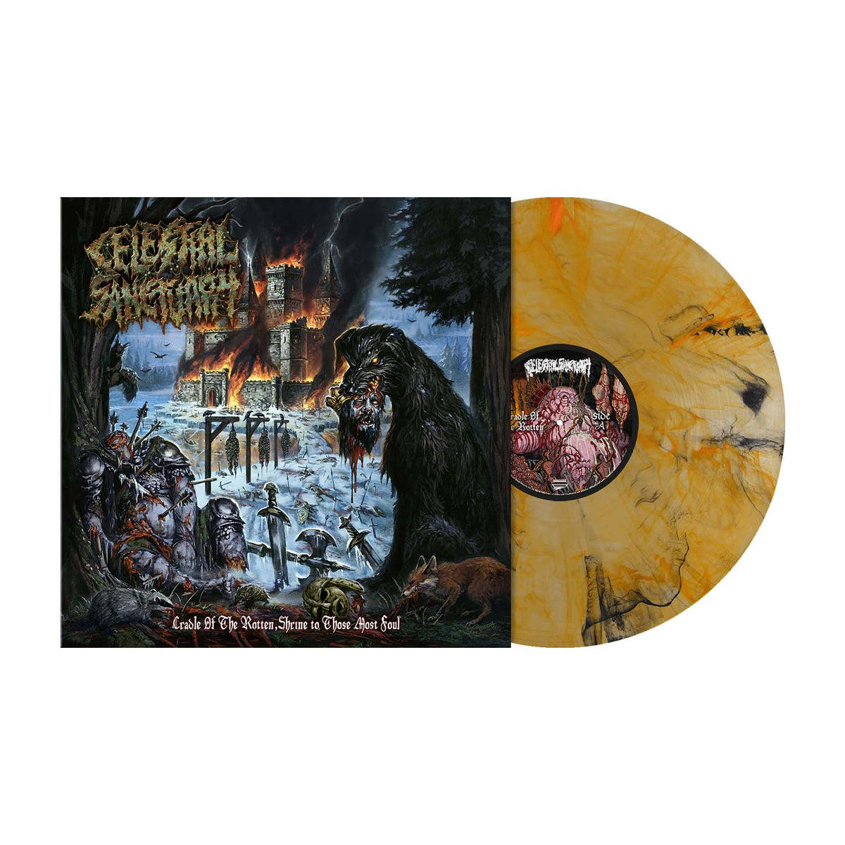 CELESTIAL SANCTUARY - Cradle Of The Rotten, Shrine To Those Most Foul LP (ORANGE/BLACK) (Preorder)