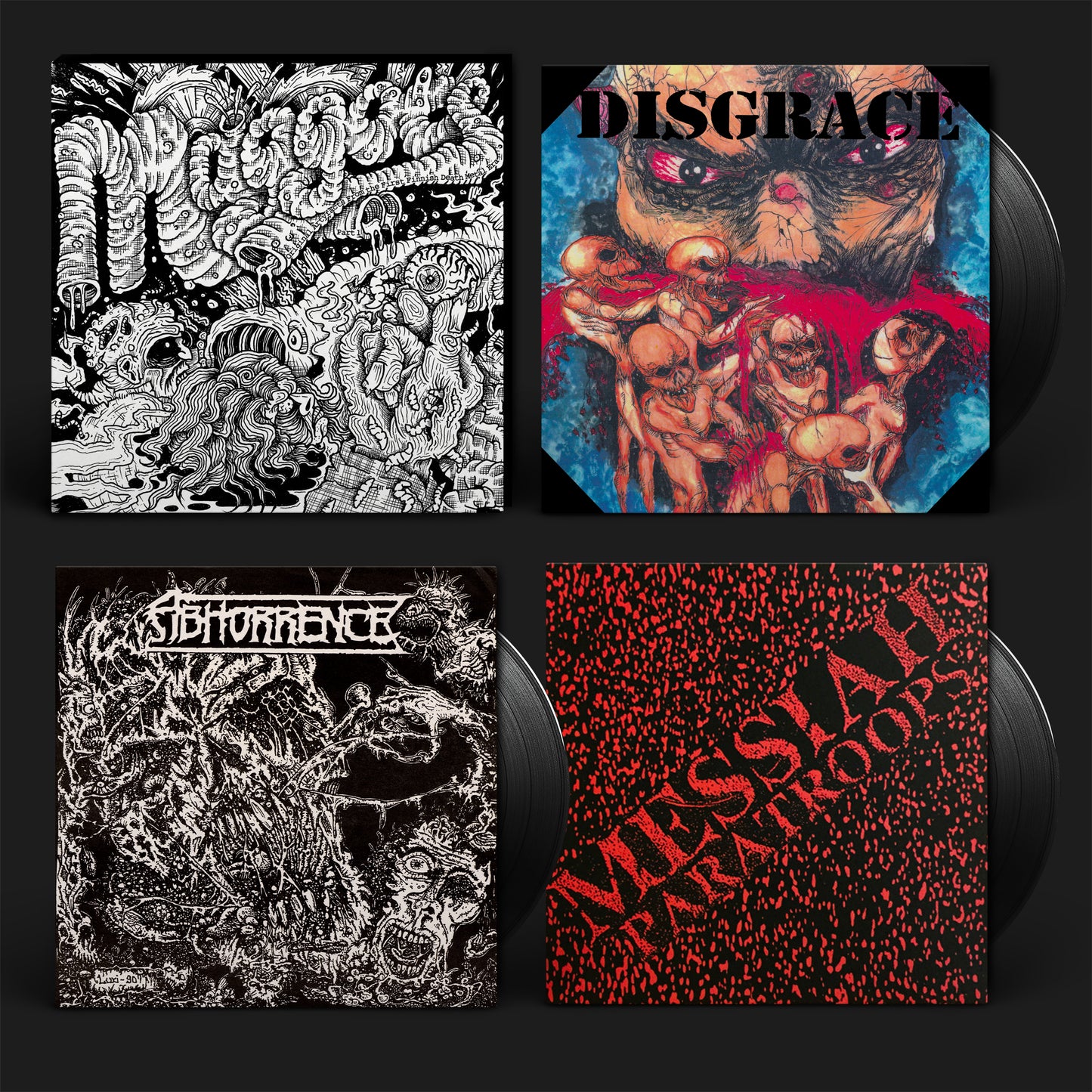 ABHORRENCE / DISGRACE / MESSIAH PARATROOPS - Maggots: Original Artyfacts From the First Finnish Death Metal Era Part I 3x7"EP BOX