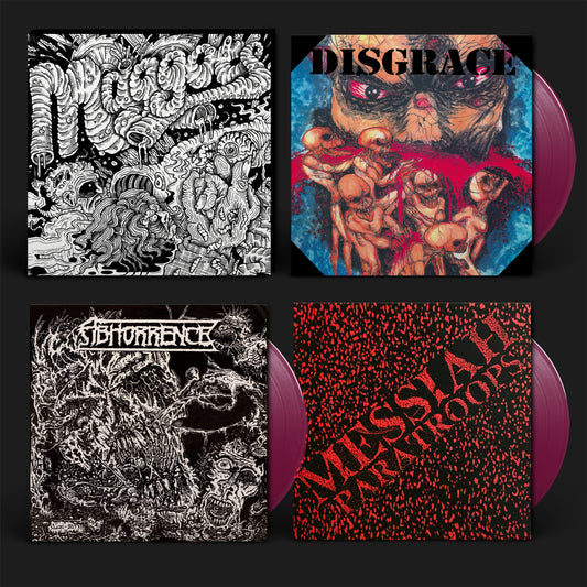 ABHORRENCE / DISGRACE / MESSIAH PARATROOPS - Maggots: Original Artyfacts From the First Finnish Death Metal Era Part I 3x7"EP BOX (VIOLET)
