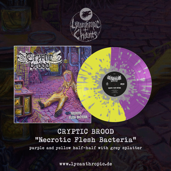 CRYPTIC BROOD – Necrotic Flesh Bacteria LP (PURPLE/YELLOW)