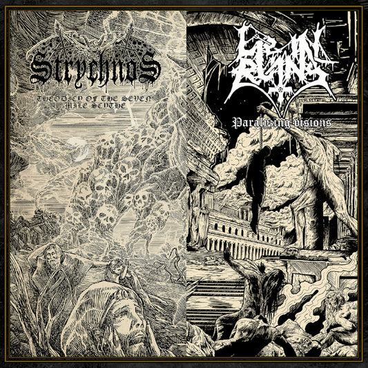 LIE IN RUINS / STRYCHNOS - Paralyzing Visions / Theodicy of the Seven Mile Scythe LP (Preorder)