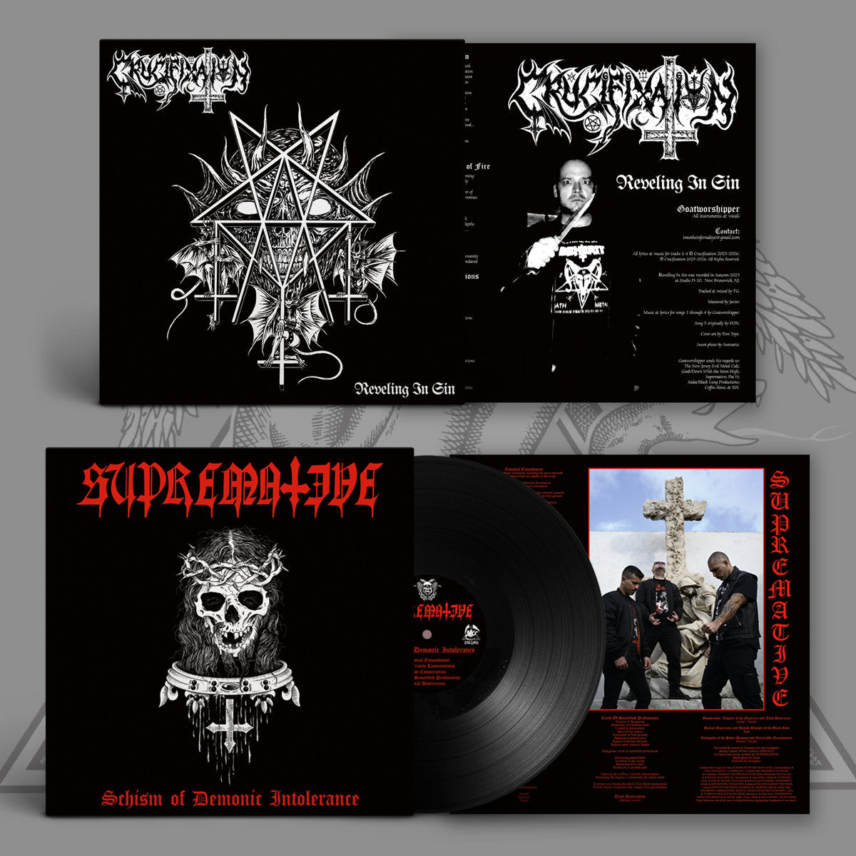 SUPREMATIVE / CRUCIFIXATION - Schism of Demonic Intolerance / Reveling in Sin LP (Preorder)